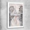 Eiffel Tower, Flair of Paris white glass front frame - part of our high quality canvas abstract wall art collection