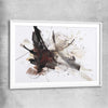 Energy Burst white glass front frame - part of our high quality canvas abstract wall art collection