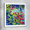 Flourished Dots white glass front frame - part of our high quality canvas abstract wall art collection