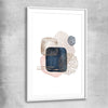 Geometric Dots white glass front frame - part of our high quality canvas abstract wall art collection
