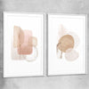 Light Geometric Pair white glass front frame - part of our high quality canvas abstract wall art collection