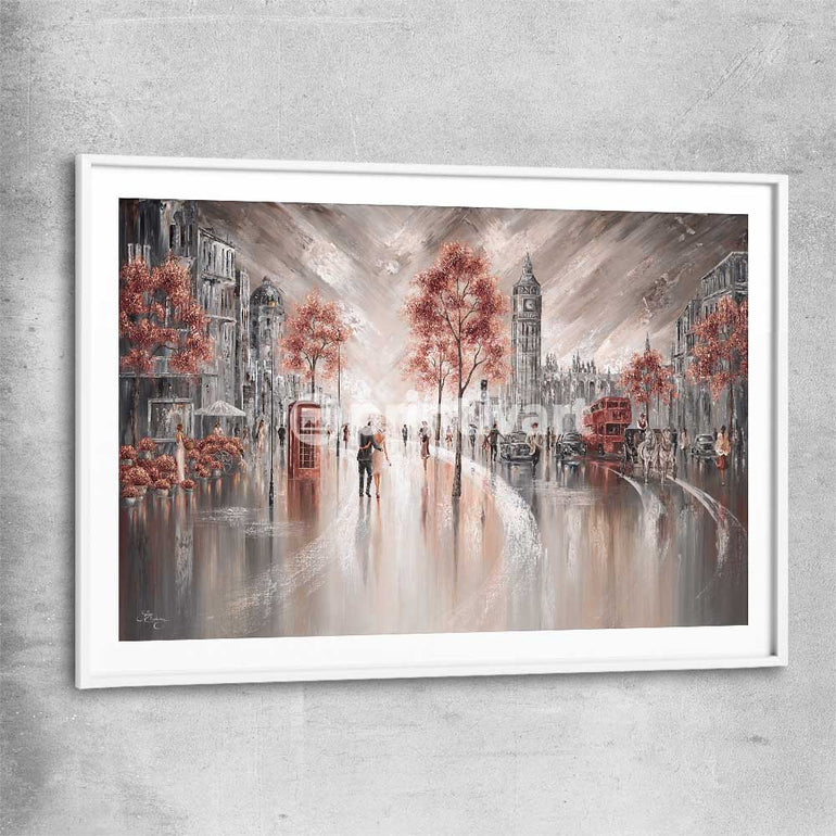 London Luxe white glass front frame - part of our high quality canvas abstract wall art collection