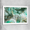 Luxury Turquoise white glass front frame - part of our high quality canvas abstract wall art collection