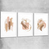 Neutral Strokes Set white glass front frame - part of our high quality canvas abstract wall art collection