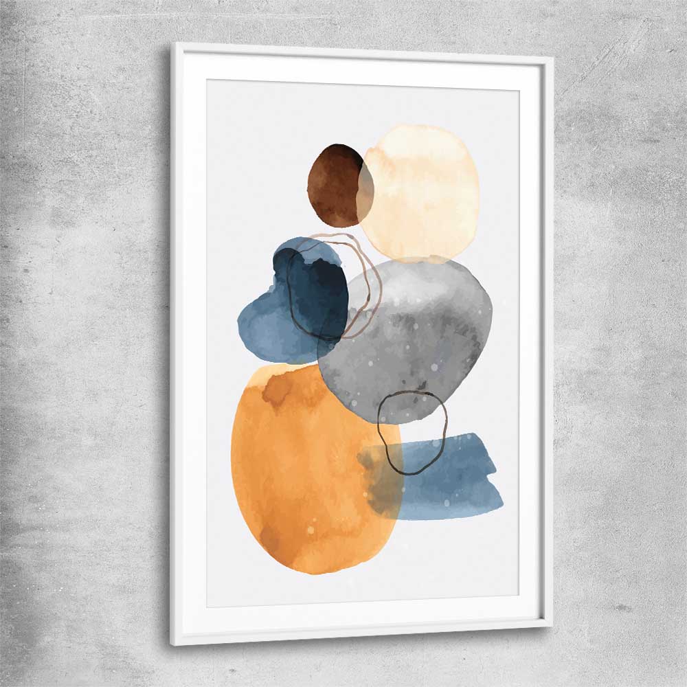 Ocean Tones Two white glass front frame - part of our high quality canvas abstract wall art collection