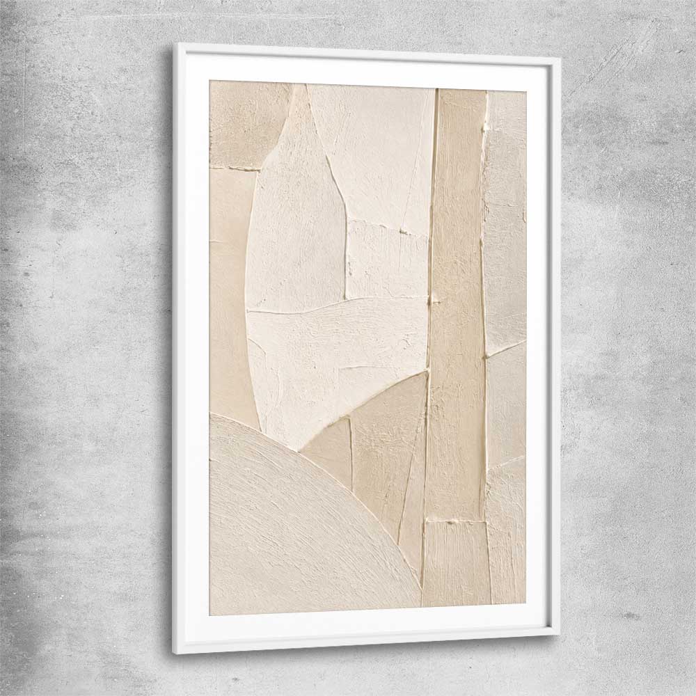 Quiet Forms white glass front frame - part of our high quality canvas abstract wall art collection