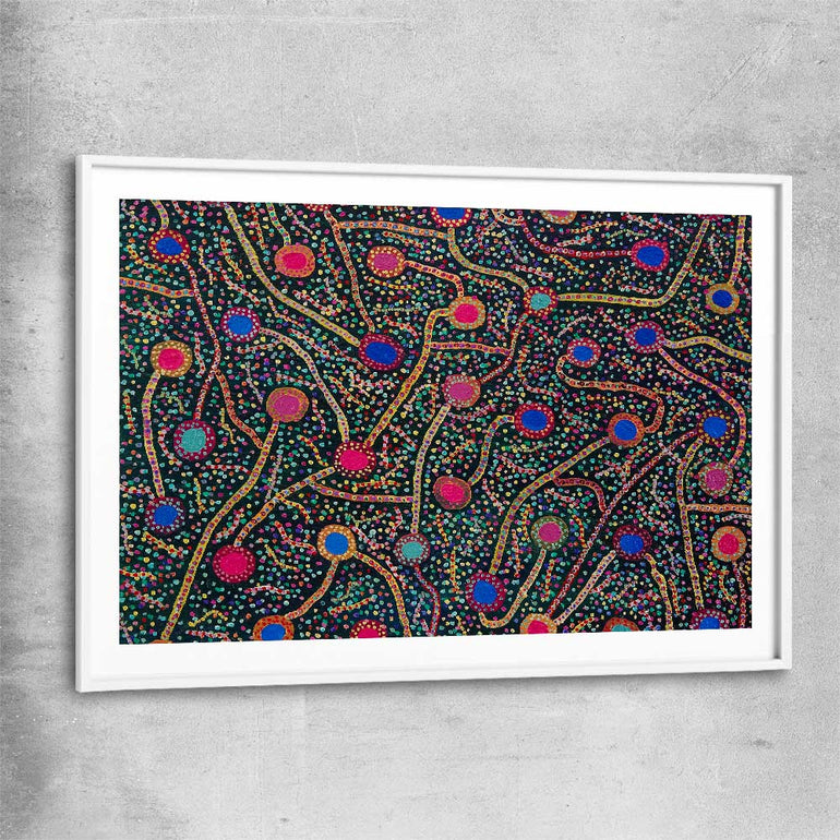 Rebirth's Energy white glass front frame - part of our high quality canvas abstract wall art collection