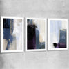 Soft Blue Set white glass front frame - part of our high quality canvas abstract wall art collection