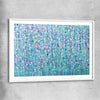 Sparkly Water white glass front frame - part of our high quality canvas abstract wall art collection