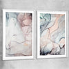 Subtle Pink Pair white glass front frame - part of our high quality canvas abstract wall art collection