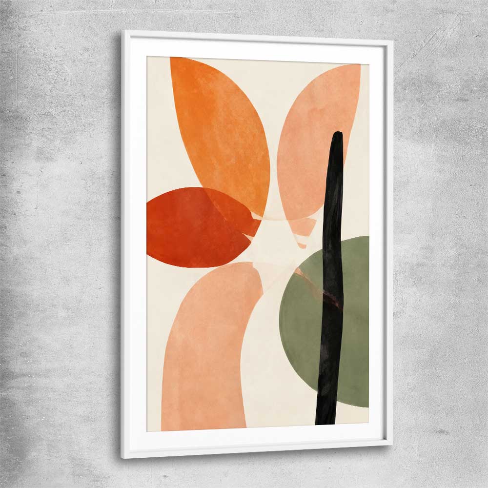 Terra Firma white glass front frame - part of our high quality canvas abstract wall art collection
