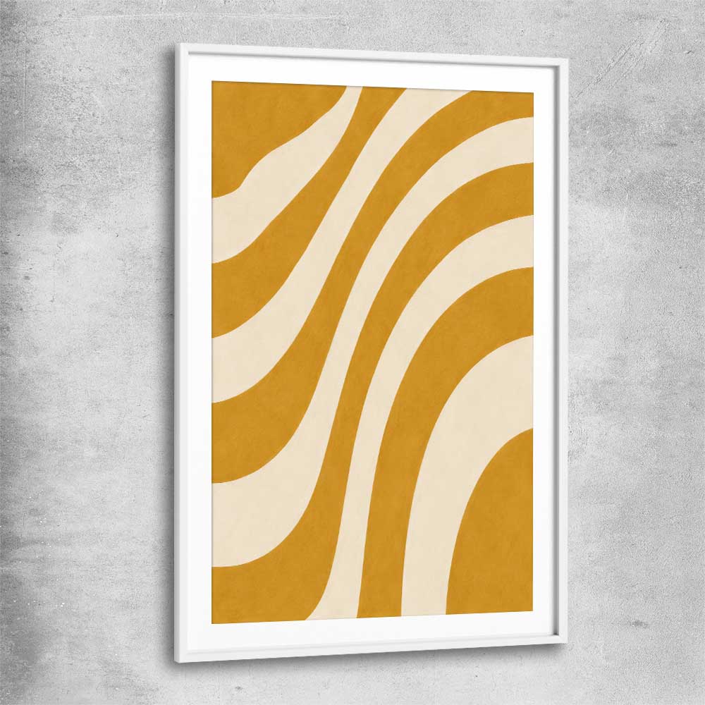 Wave Length white glass front frame - part of our high quality canvas abstract wall art collection