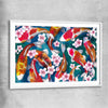 Animal wall art and canvas prints of Watercolour Carp with white glass front frame
