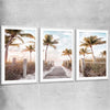 Beach and coastal wall art print of Florida Sunrise Set with white glass front frame
