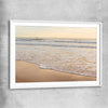 Beach and coastal wall art print of Calm Tides with white glass front frame