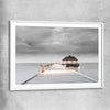 Beach and coastal wall art print of Malediven Storm with white glass front frame