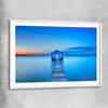 Beach and coastal wall art print of Matilda Bay Boathouse with white glass front frame