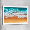 Beach and coastal wall art print of Sandy Waves with white glass front frame