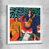 Classic wall art and canvas print of Music Henri Matisse with white glass front frame