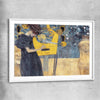 Classic wall art and canvas print of Music I Gustav Klimt with white glass front frame