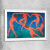 Classic wall art and canvas print of The Dance Henri Matisse with white glass front frame
