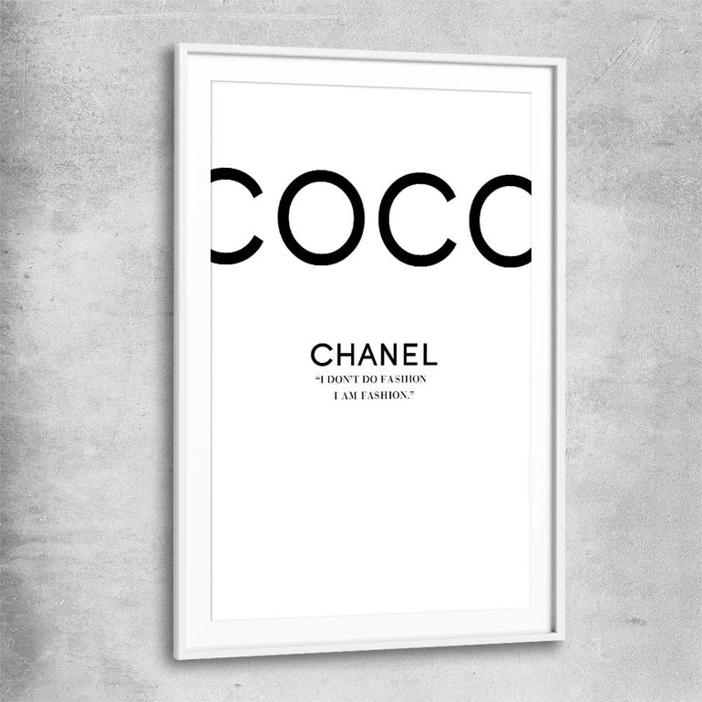 Coco Fashion White white glass front frame - part of our high quality fashion canvas wall art and prints collection