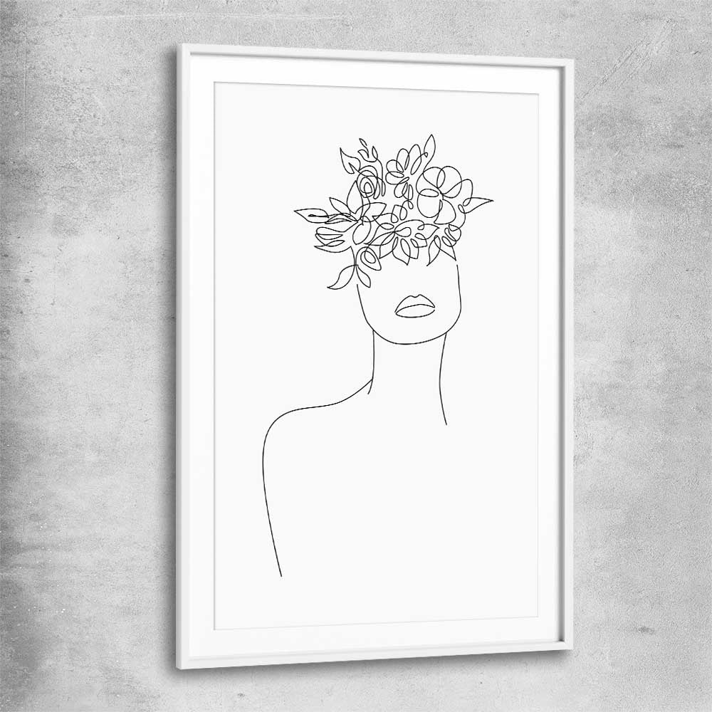Floral Beauty Two white glass front frame - part of our high quality fashion canvas wall art and prints collection