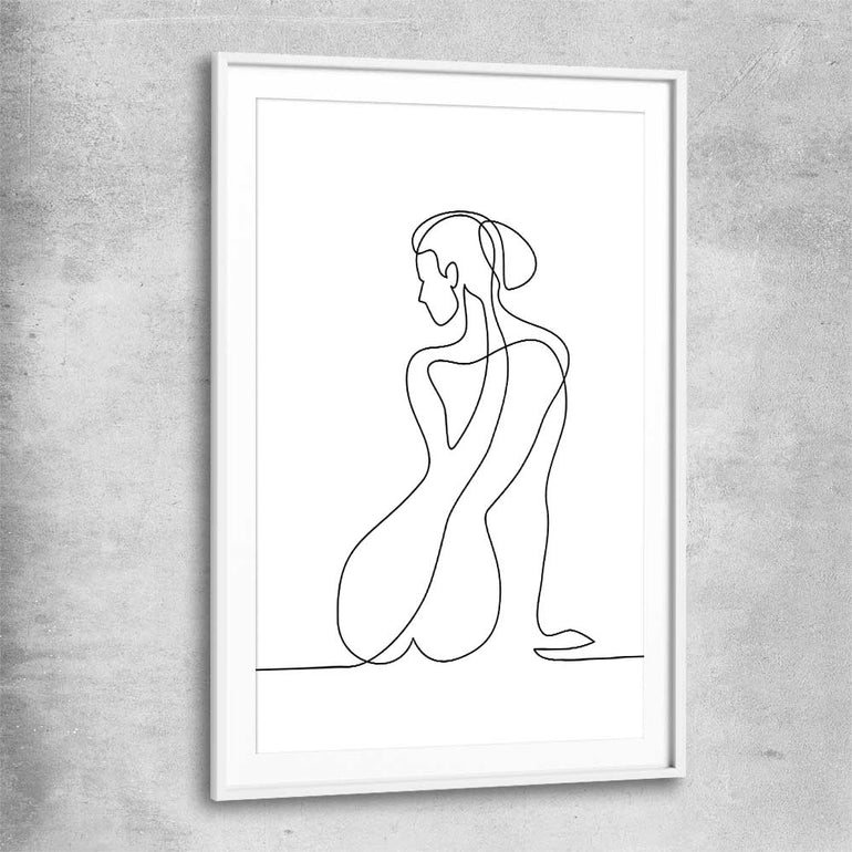 Pondering Thoughts white glass front frame - part of our high quality fashion canvas wall art and prints collection