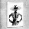 White Hat Gaze white glass front frame - part of our high quality fashion canvas wall art and prints collection