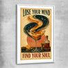 Inspirational wall art print of Find Your Soul with white glass front frame