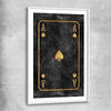 Ace of Spades white glass front frame - part of our high quality fashion canvas wall art and prints collection