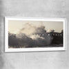 Inspirational wall art print of Conquer with white glass front frame
