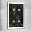 Inspirational wall art print of Four of Spades with white glass front frame
