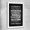 Inspirational wall art print of Push Forwards with white glass front frame