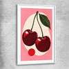 Cherry Crush white glass front frame is a colourful and stylish canvas wall art and print suited for the kitchen area