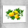 Lemon Botanical white glass front frame is a colourful and stylish canvas wall art and print suited for the kitchen area