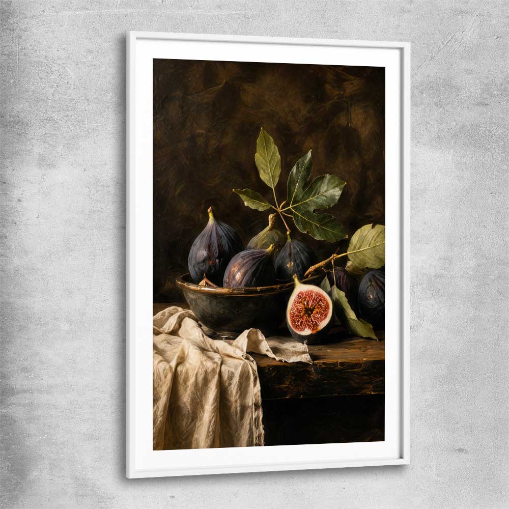 Midnight Harvest white glass front frame is a colourful and stylish canvas wall art and print suited for the kitchen area