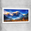 Floral print of Julian Alps Triglav Peak with white glass front frame