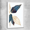 Floral print of Botanic Blue One with white glass front frame