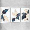 Floral print of Botanic Blue Set with white glass front frame