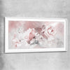 Floral print of Delicate Pink Rose with white glass front frame