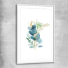 Floral print of Eucalyptus Bunch One with white glass front frame