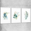 Floral print of Eucalyptus Bunch Set with white glass front frame