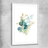 Floral print of Eucalyptus Bunch Two with white glass front frame