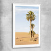Floral print of Moroccan Palms with white glass front frame