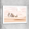 Floral print of Oasis Dunes with white glass front frame