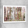 Floral print of Victorian Forest with white glass front frame