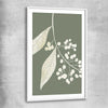 Floral print of Vintage Floral One with white glass front frame