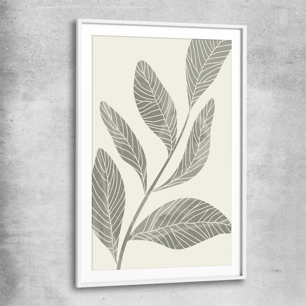 Floral print of Vintage Floral Three with white glass front frame