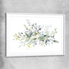 Floral print of Watercolour Floral with white glass front frame